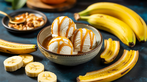 Coconut Ice Cream with Chips & Caramel