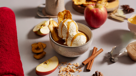 Ice Cream Sundae with Chips & Caramel (dessert)