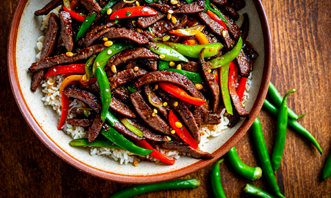 Uda Pepper and Beef Stir-Fry