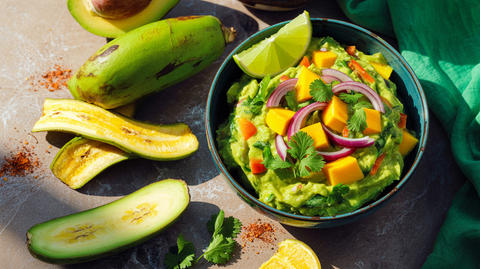 Tropical Guacamole with Plantain Chips