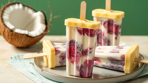Coconut Cream Berry Popsicles