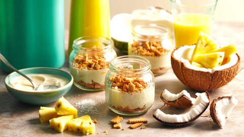 No-Bake Pina Colada Cheesecake Cups
