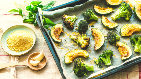 Roasted Veggies with Cornmeal Crust