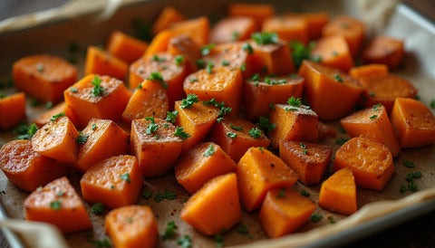 Cinnamon Sugar Roasted Sweet Potatoes