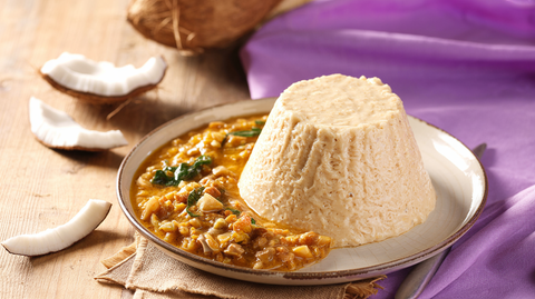 Coconut Gari with Egusi Soup