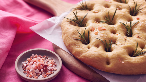 Rosemary Focaccia with Pink Salt Crust