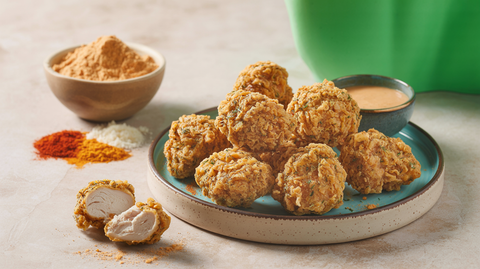 Yam Flour-Coated Fried Chicken Bites