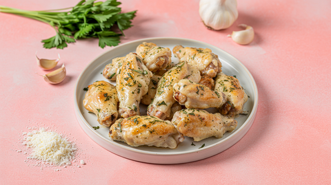 Garlic Parmesan Baked Chicken Wings
