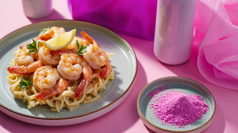 Pink Onion Garlic Butter Shrimp