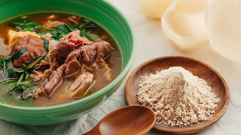 Cassava Fufu  with Oha Soup