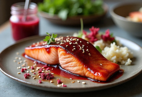 Hibiscus Glazed Salmon