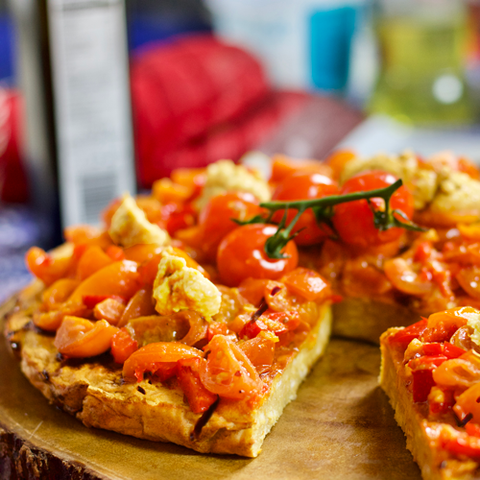 Bean Tart with Cherry Tomatoes & Peppers