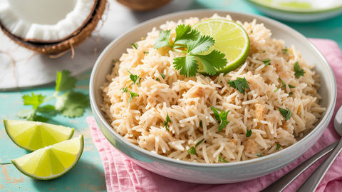 Coconut Cream Lime Cilantro Rice