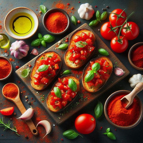 Tomato Powder Bruschetta